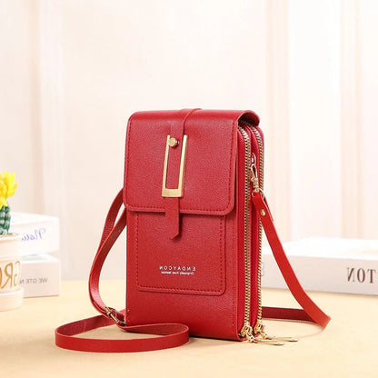 Luxora Leather Smartphone Clutch | Ladies Handbag with Touchscreen Window