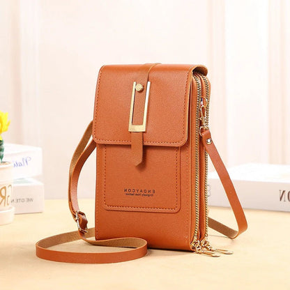 Luxora Leather Smartphone Clutch | Ladies Handbag with Touchscreen Window