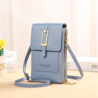 Luxora Leather Smartphone Clutch | Ladies Handbag with Touchscreen Window
