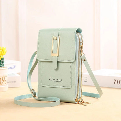 Luxora Leather Smartphone Clutch | Ladies Handbag with Touchscreen Window