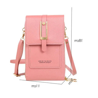 Luxora Leather Smartphone Clutch | Ladies Handbag with Touchscreen Window