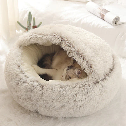 Royallure Cozy Pet Bed with Self-Warming Plush Oasis