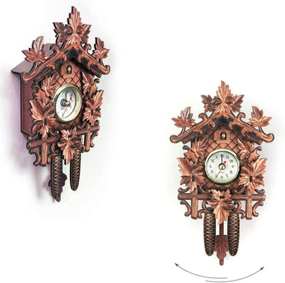 LuxRoyale Retro Cuckoo Wall Clock with Pendulum Design