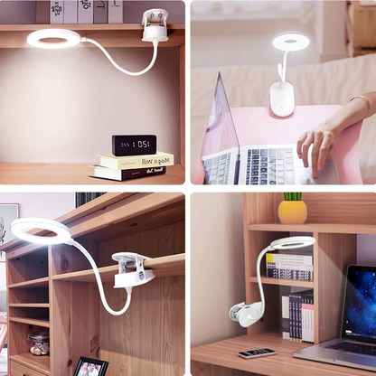 RoyaleGlow Wireless Table Clip Desk Lamp - Eye Care LED Light