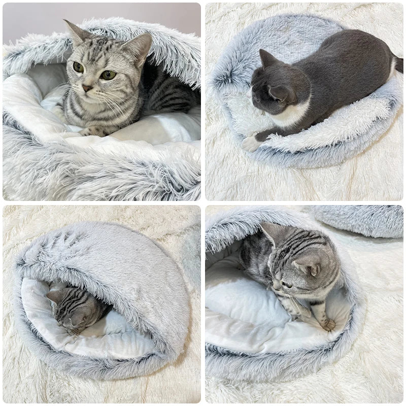 Royallure Cozy Pet Bed with Self-Warming Plush Oasis
