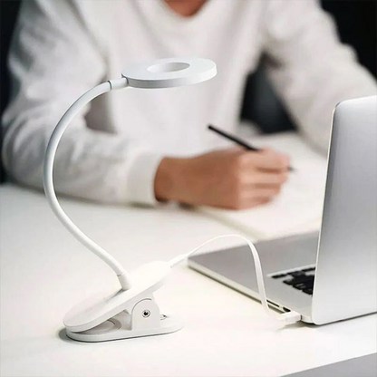 RoyaleGlow Wireless Table Clip Desk Lamp - Eye Care LED Light