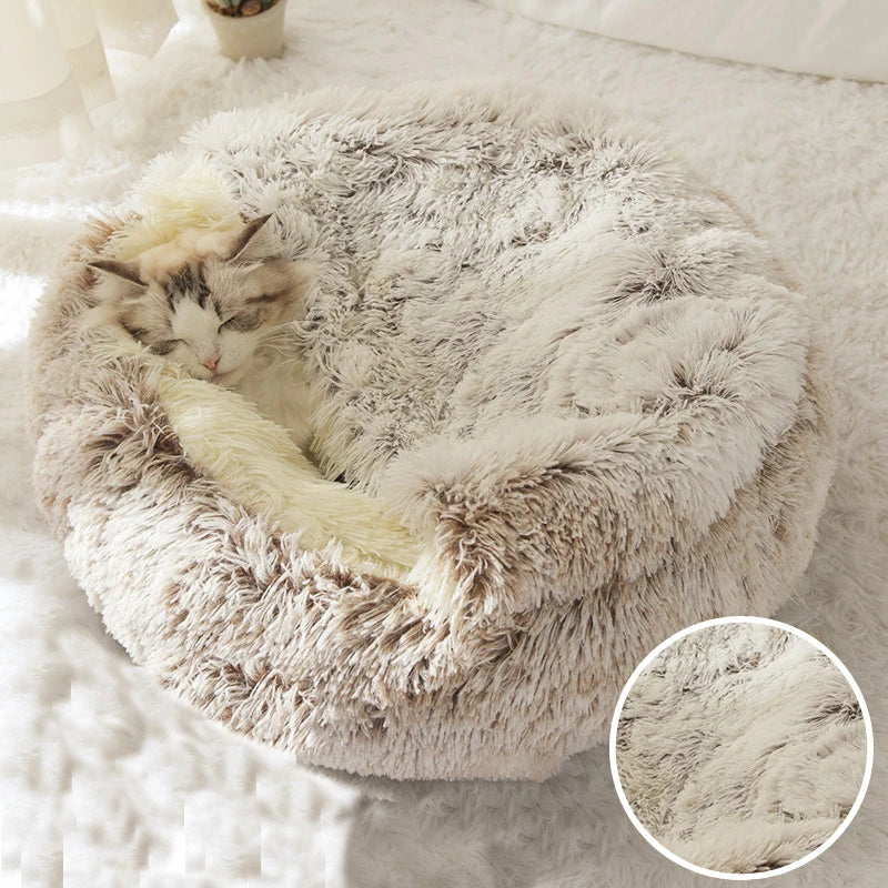 Royallure Cozy Pet Bed with Self-Warming Plush Oasis