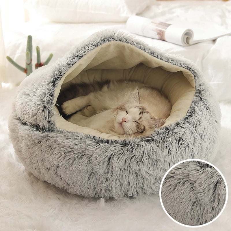 Royallure Cozy Pet Bed with Self-Warming Plush Oasis