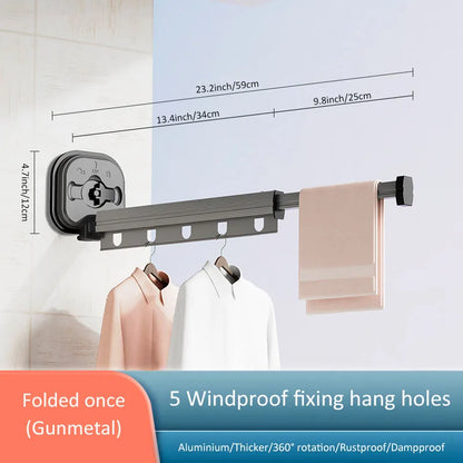 Royallure Retractable Wall-Mounted Laundry Drying Rack – Space-Saving Clothes Hanger with Easy Installation