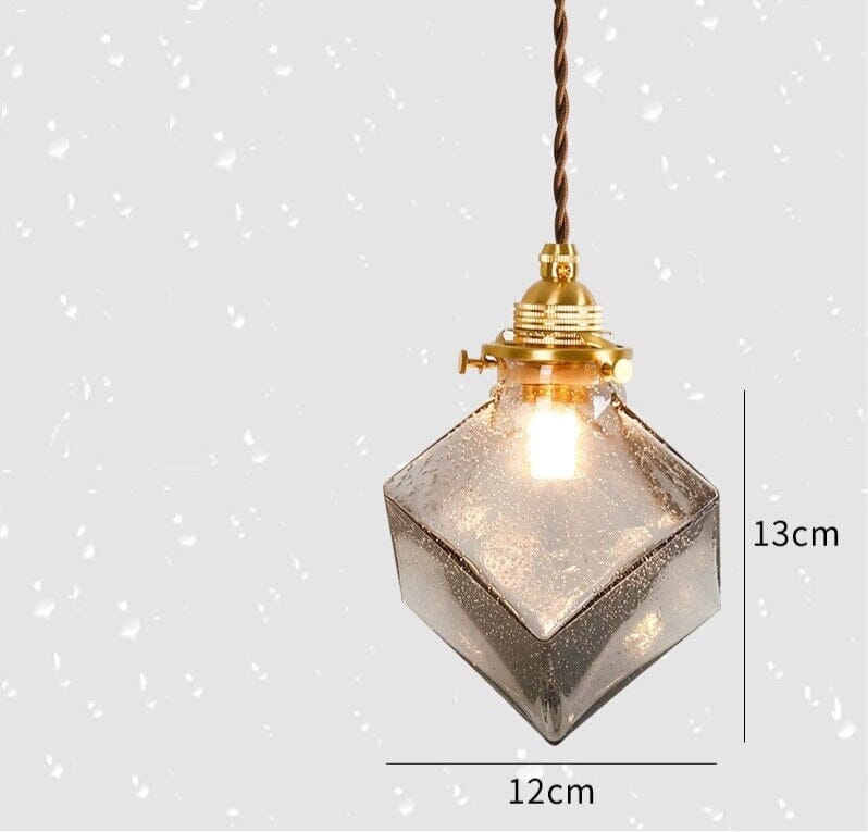 Royallure Chic Industrial Vintage Glass Pendant Lighting Fixture - Cube