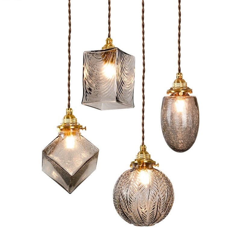 Royallure Chic Industrial Vintage Glass Pendant Lighting Fixture - Rectangle