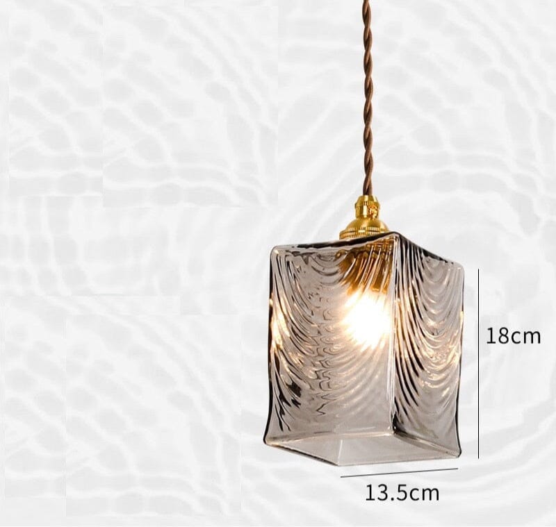 Royallure Chic Industrial Vintage Glass Pendant Lighting Fixture - Rectangle