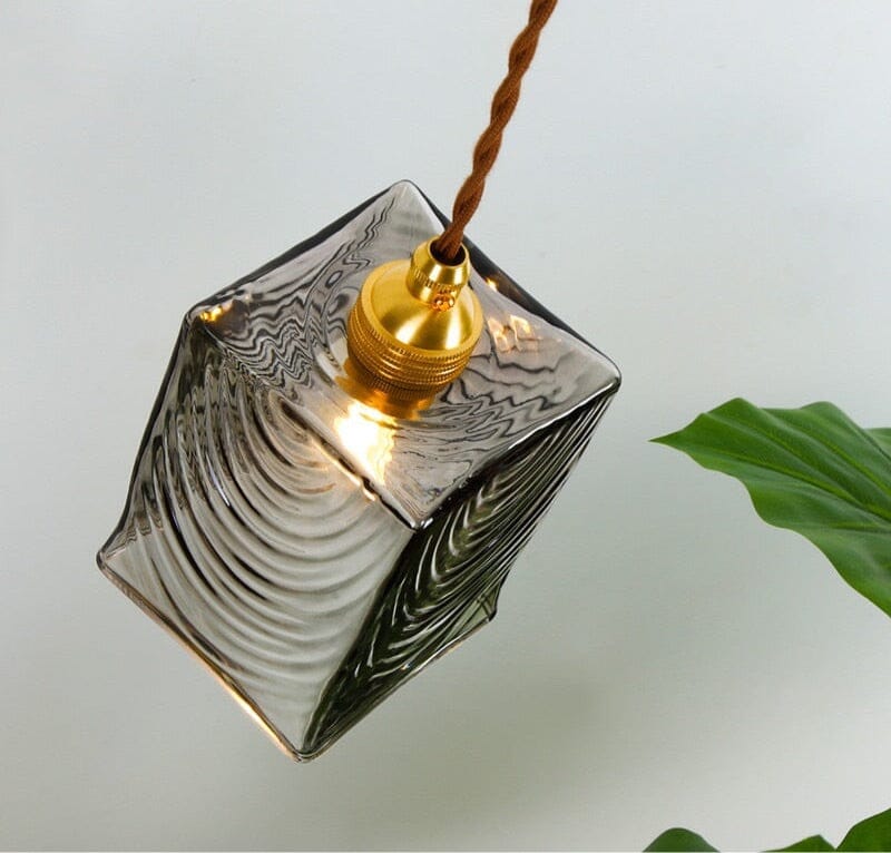 Royallure Chic Industrial Vintage Glass Pendant Lighting Fixture - Rectangle