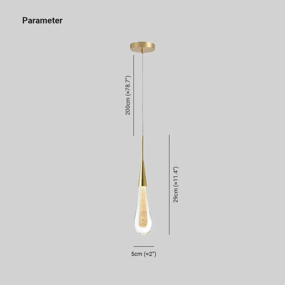 Royallure Teardrop Glass Pendant Light for Kitchen and Living Room Illumination - Royale Basic