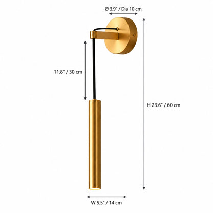 RoyaleGlow Modern Brass LED Wall Sconce - Dimmable Indoor Light Fixture