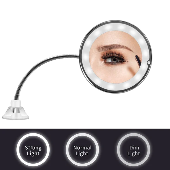 Luxora 10X Magnifying LED Lighted Flexible Mirror