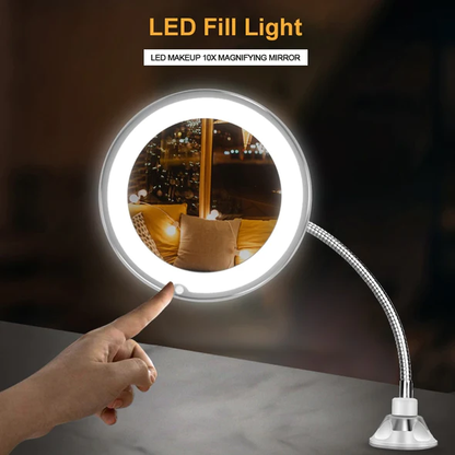 Luxora 10X Magnifying LED Lighted Flexible Mirror