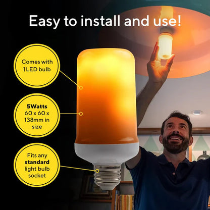 RoyaleGlow LED Flame Effect Light Bulb for Cozy Ambiance