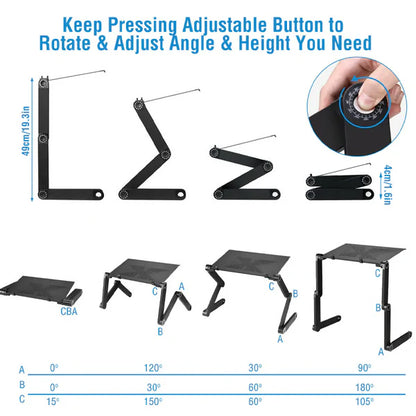 Luxora Adjustable Laptop Stand For Desk With Mouse Pad