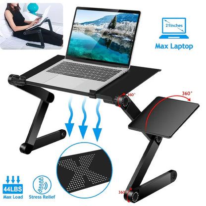 Luxora Adjustable Laptop Stand For Desk With Mouse Pad