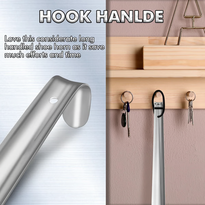 RoyaleGlow Extra Long Metal Shoe Horn – 16.5" Handle for Seniors