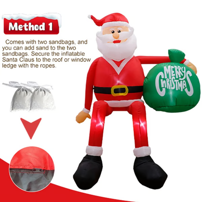 Royaleva Giant 8FT LED Climbing Santa Inflatable Premium Outdoor Christmas Decoration