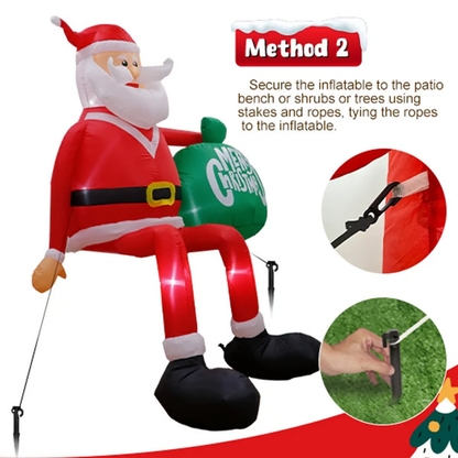 Royaleva Giant 8FT LED Climbing Santa Inflatable Premium Outdoor Christmas Decoration
