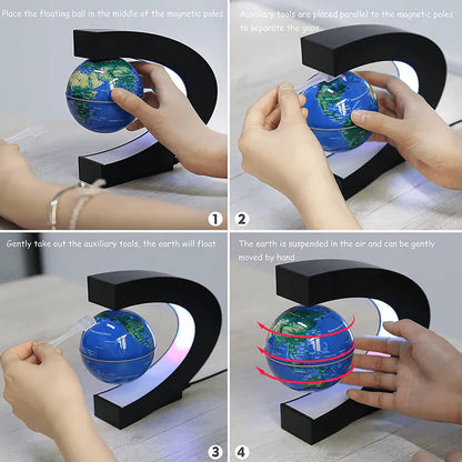 RoyaleGlow Magnetic Floating Globe With LED Light Décor