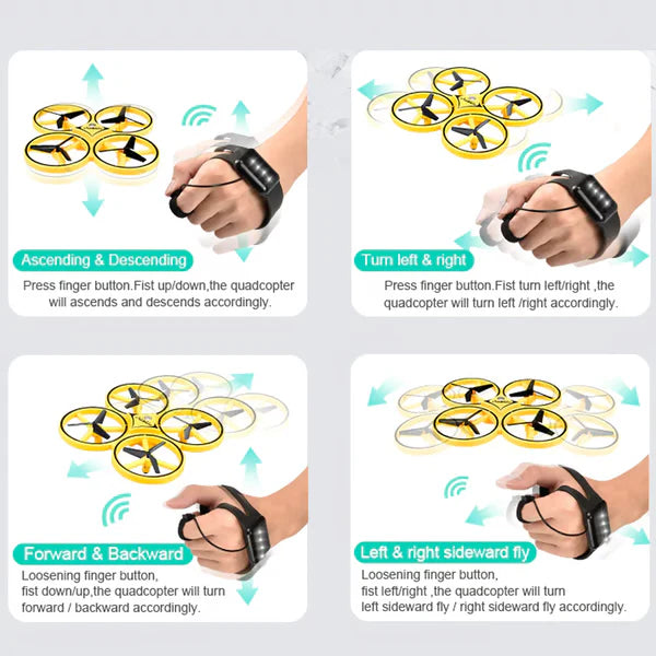 RoyaleGlow Hand Controlled Drone with LED Lights & Gesture Control