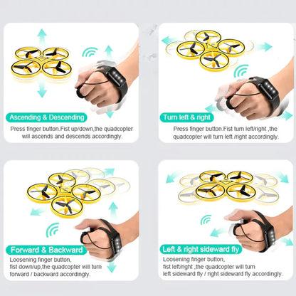 RoyaleGlow Hand Controlled Drone with LED Lights & Gesture Control