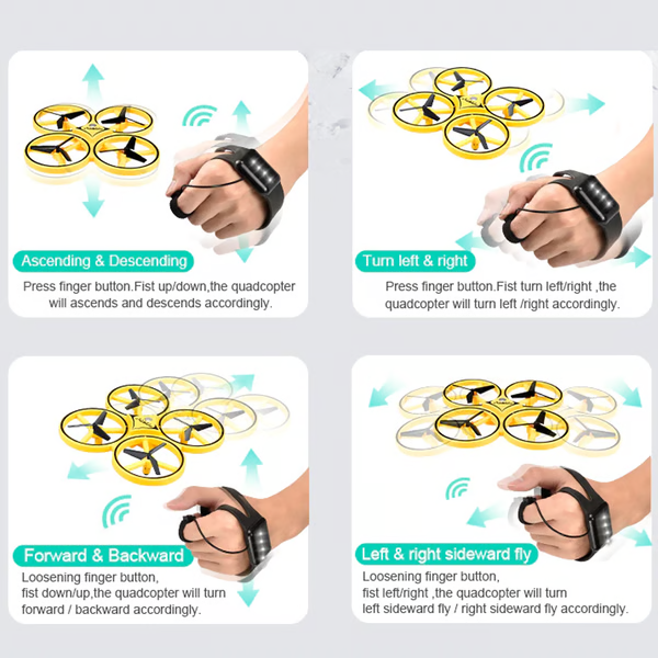 RoyaleGlow Hand Controlled Drone with LED Lights & Gesture Control