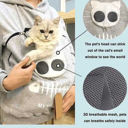 LuxRoyale Cat Lover Hoodie Cuddle Pouch - Perfect Pet Gift
