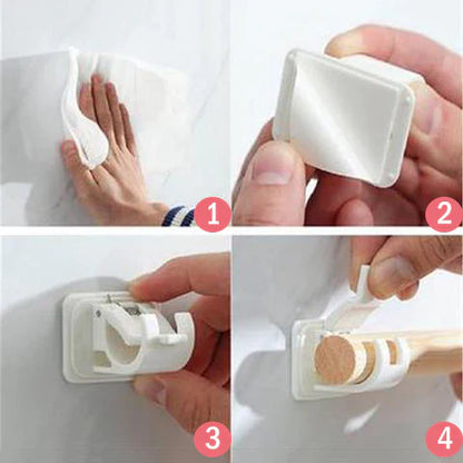 RoyaleGlow Adjustable Curtain Holders - Strong Self-Adhesive