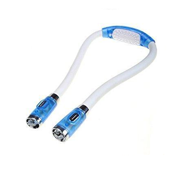 Flexible Hands-Free Knitting & Crocheting Lamp – LED Neck Light for Crafting & Reading - Blue