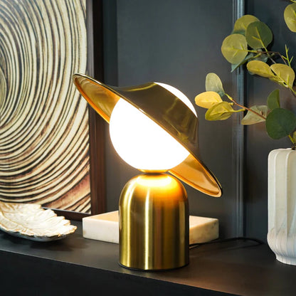 Royallure Retro Table Lamp with Adjustable Brightness and Glass Globe Shade