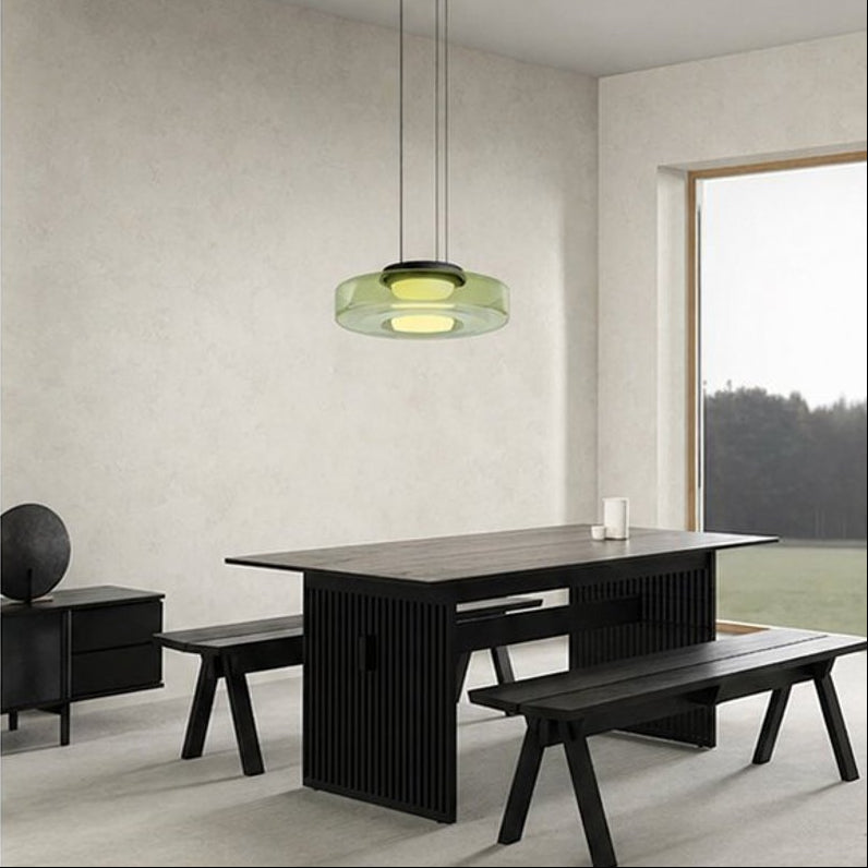 Lumora Glass Pendant Light Modern Bauhaus Inspired Ceiling Fixture For Kitchen, Living Room