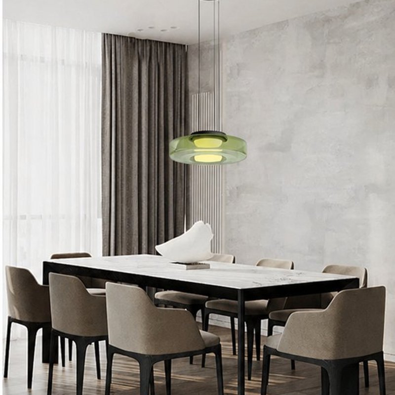 Lumora Glass Pendant Light Modern Bauhaus Inspired Ceiling Fixture For Kitchen, Living Room