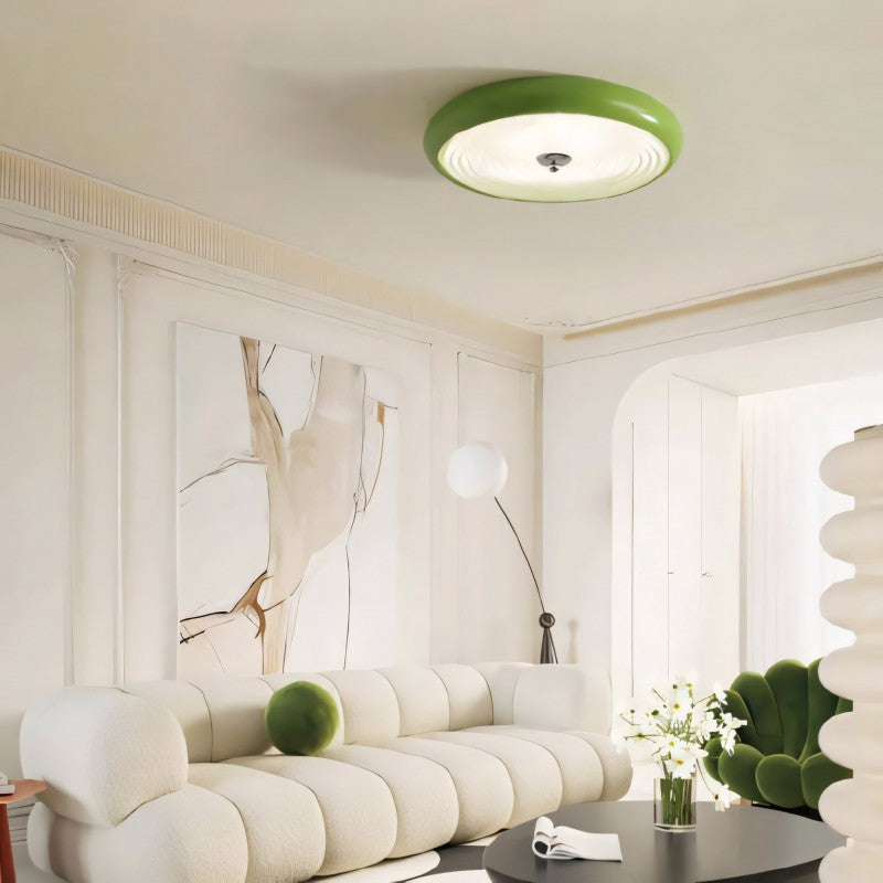 RoyaleGlow Modern Flush Mount LED Ceiling Light, Round Dimmable White Fixture