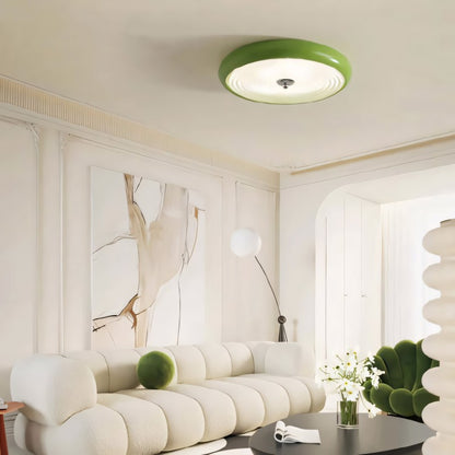 RoyaleGlow Modern Flush Mount LED Ceiling Light, Round Dimmable White Fixture