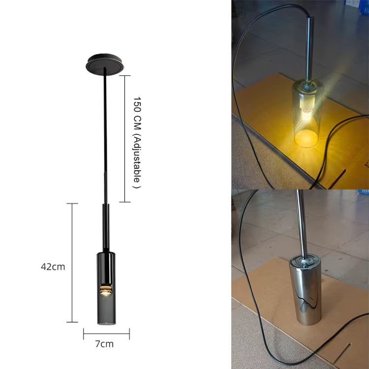 Luxora Nordic Long Tube Pendant Lights, Modern Crystal & Metal Design