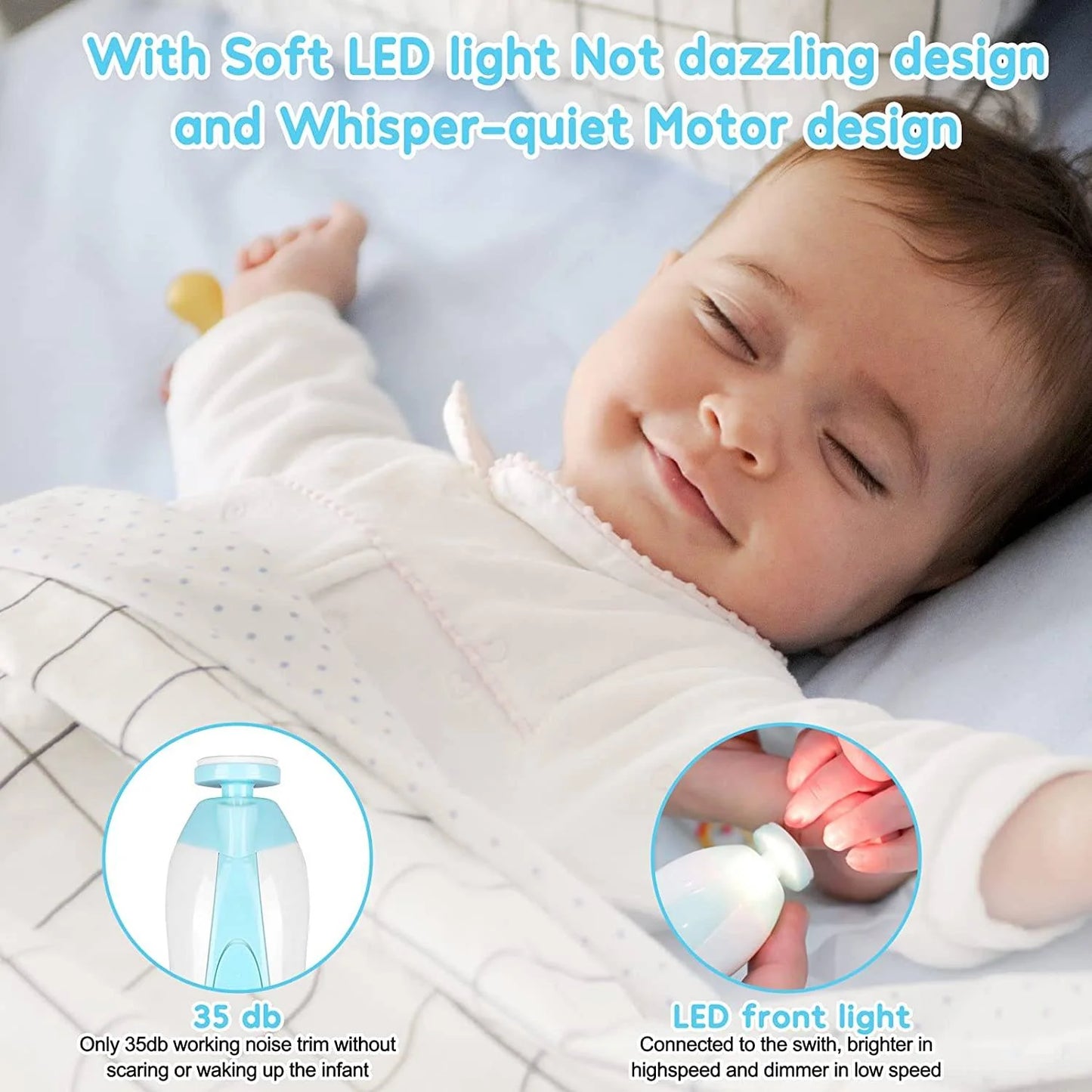 Luxora Baby Nail Trimmer with LED Light and 6 Heads