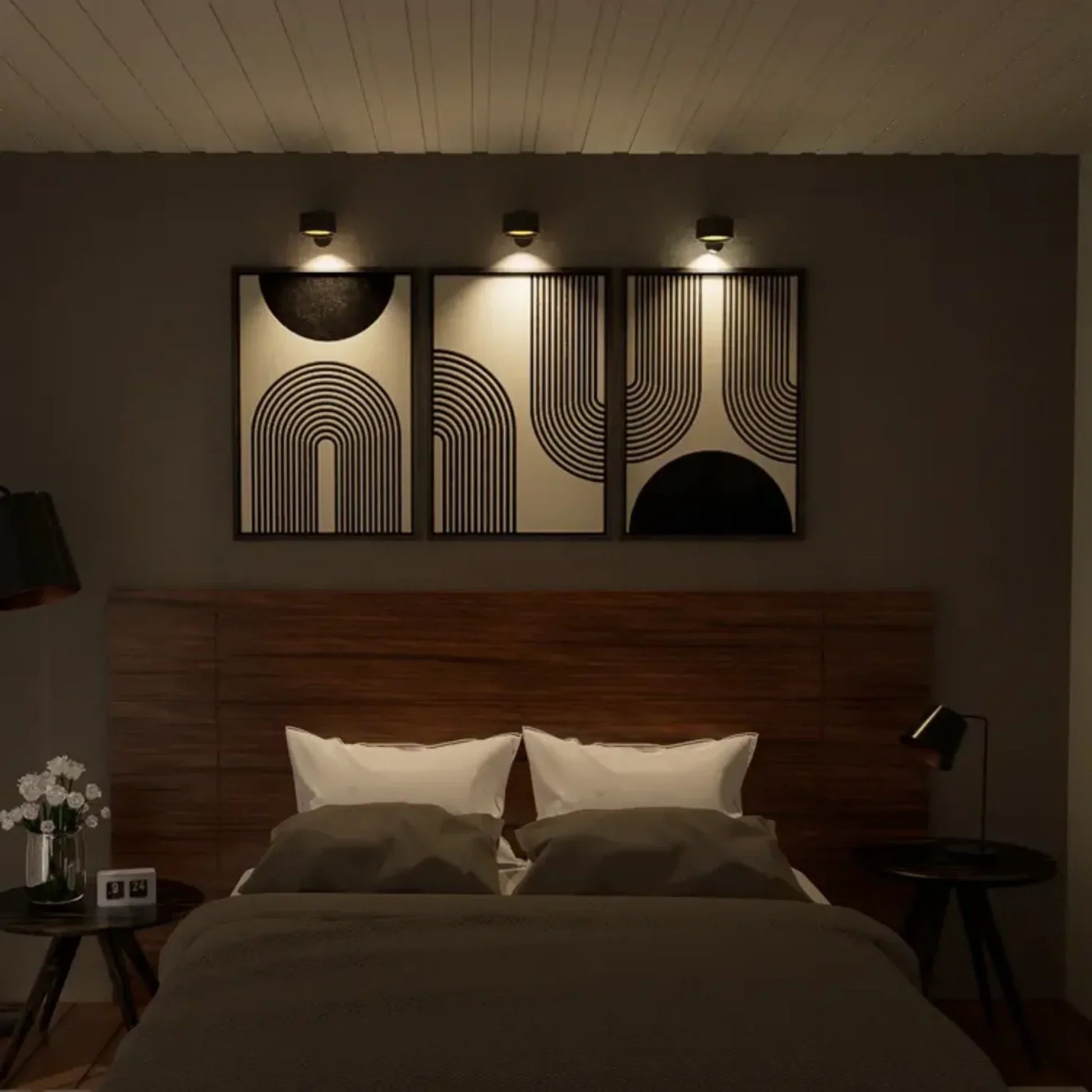 Spotlight Cordless Wall Lamp - 360° Rotation, Dimmable, Rechargeable Wall Light - White / Touch Control