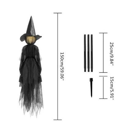RoyaleGlow Lighted Halloween Witch Stake - Halloween Witches Decor