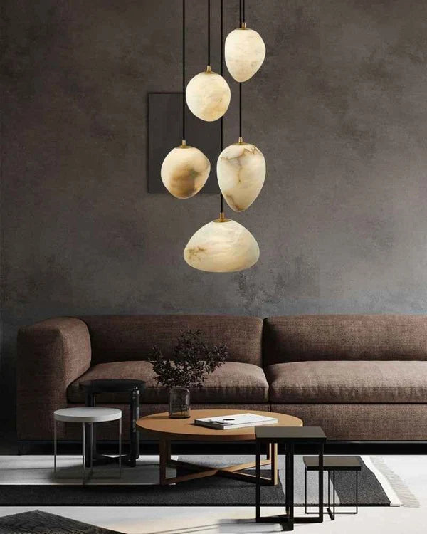 Royelux Marble Staircase Chandelier - Modern Organic Cascade LED Pendant Light
