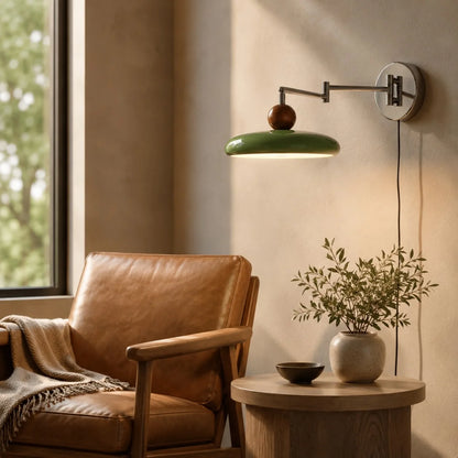 LuxRoyale Adjustable Plug-In Wall Sconce Modern Metal Arm Light Fixture - Royale Basic