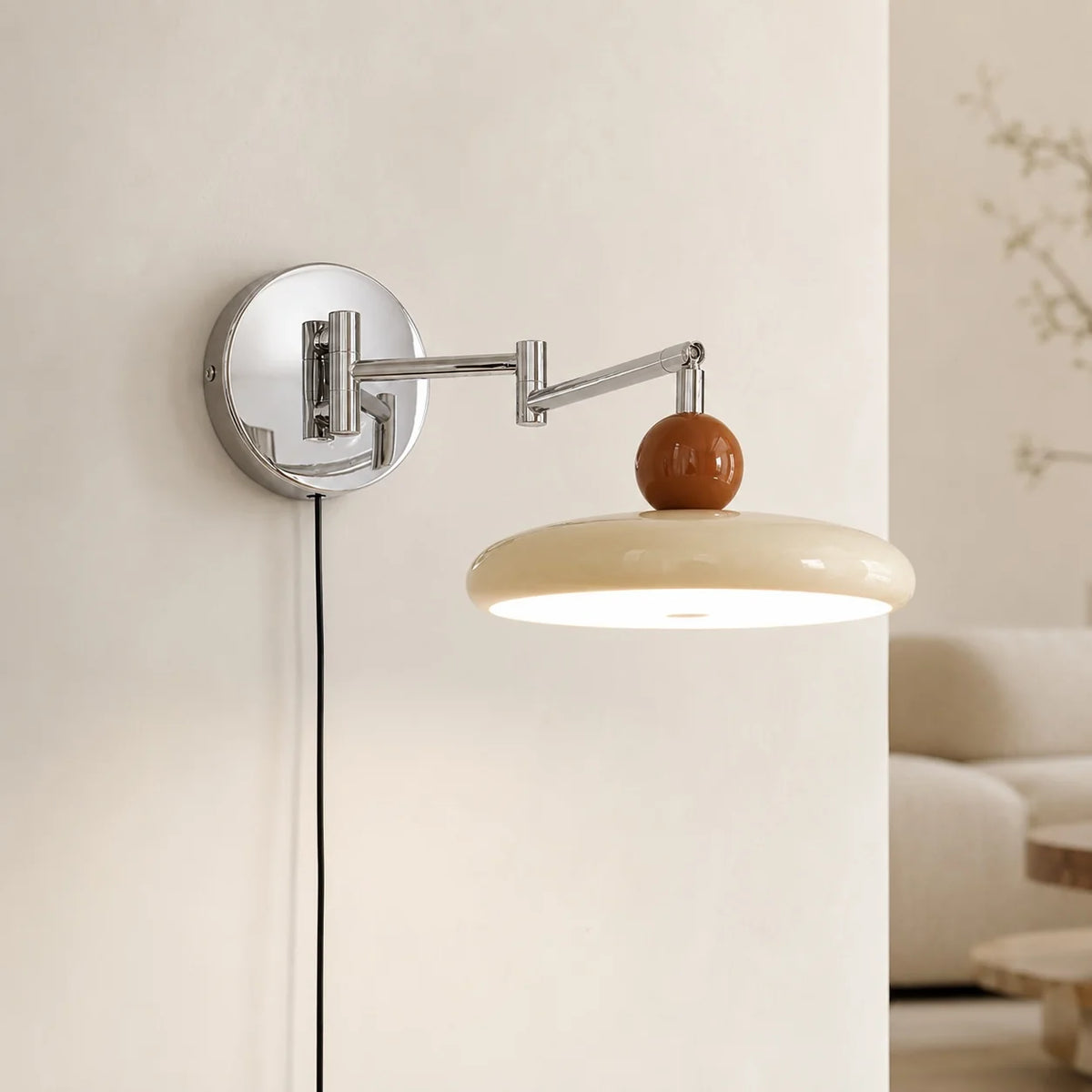 LuxRoyale Adjustable Plug-In Wall Sconce Modern Metal Arm Light Fixture - Royale Basic