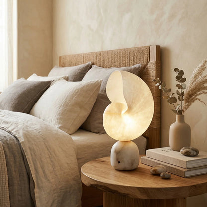 LuxRoyale Alabaster Bedside Table Lamp Dimmable USB Charging Touch Control - Royale Basic
