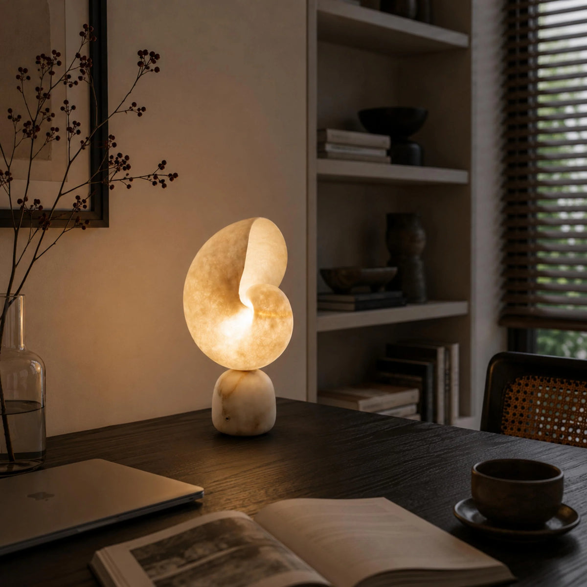 LuxRoyale Alabaster Bedside Table Lamp Dimmable USB Charging Touch Control - Royale Basic