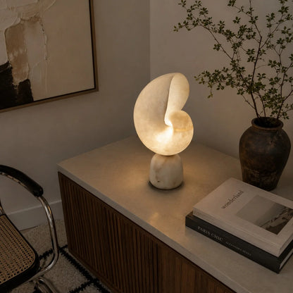 LuxRoyale Alabaster Bedside Table Lamp Dimmable USB Charging Touch Control - Royale Basic