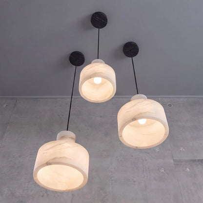 LuxRoyale Alabaster Stone Pendant Light Adjustable Hanging Lamp - Royale Basic